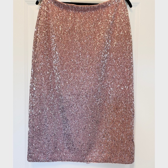 Vineyard Vines Sequined Sparkling Pink Pencil Skirt M - Picture 1 of 5